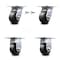 Service Caster 4 Inch Polyolefin Caster Set with Ball Bearing 2 Swivel Lock and 2 Rigid SCC SCC-35S420-POB-BSL-2-R-2 - alternate 1